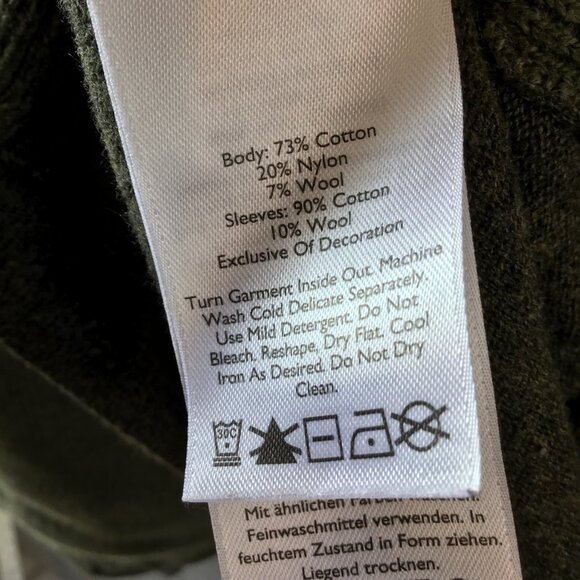 Eddie Bauer Mens TXL Olive Green Crew Neck Textured Sweater - Picture 7 of 8